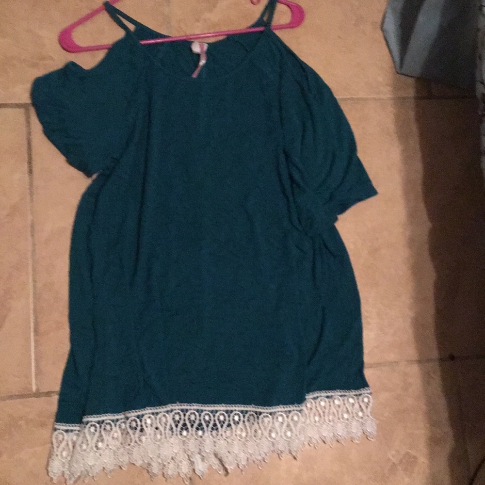 Cold Shoulder Lace Trim Above knee Summer Dress